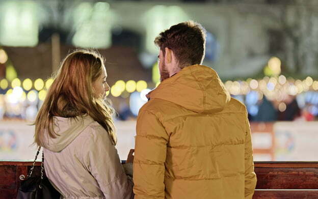 A couple talking
